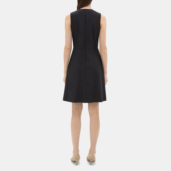 Theory Outlet Split Front Dress in Sevona Stretch Wool - Picture 3 of 5